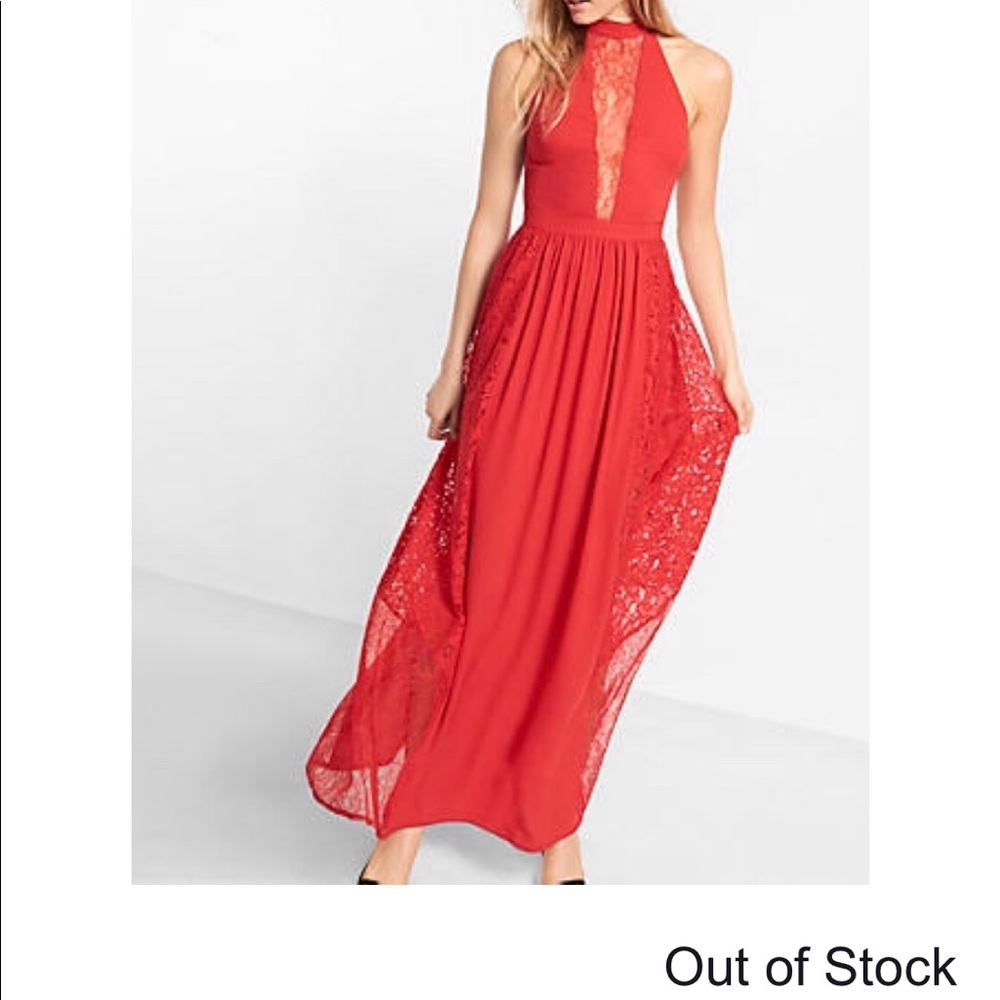 Brand new red express lace maxi dress